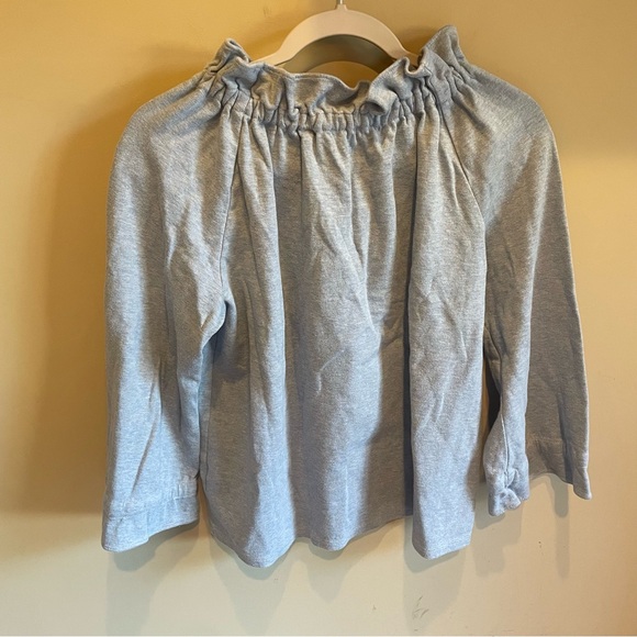 Ann Mashburn Grey Jersey Top Ruffle Neck, size L - Picture 6 of 8